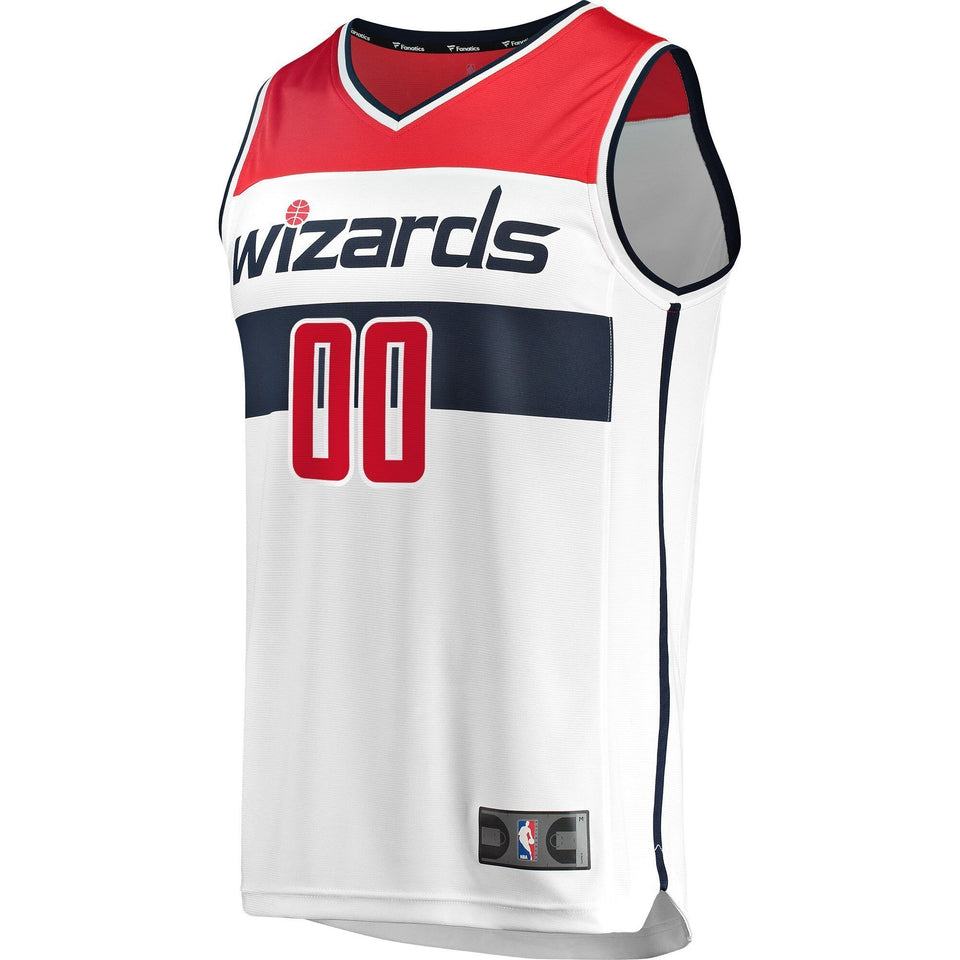 Men's Fanatics Branded White Washington Wizards Fast Break Custom Replica Jersey  Association Edition  White