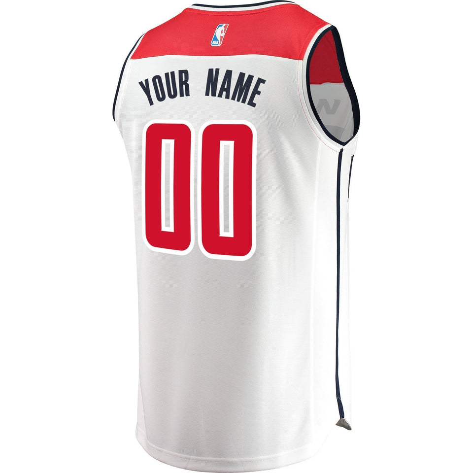 Men's Fanatics Branded White Washington Wizards Fast Break Custom Replica Jersey  Association Edition  White