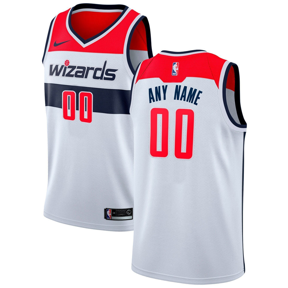 Men's Nike White Washington Wizards Custom Swingman Jersey  Association Edition White