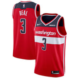 Men's Nike Bradley Beal Red Washington Wizards Custom Swingman Sponsor Patch JerseyRed