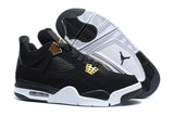 Nike Air Jordan 4 Retro Black White Gold Basketball Men