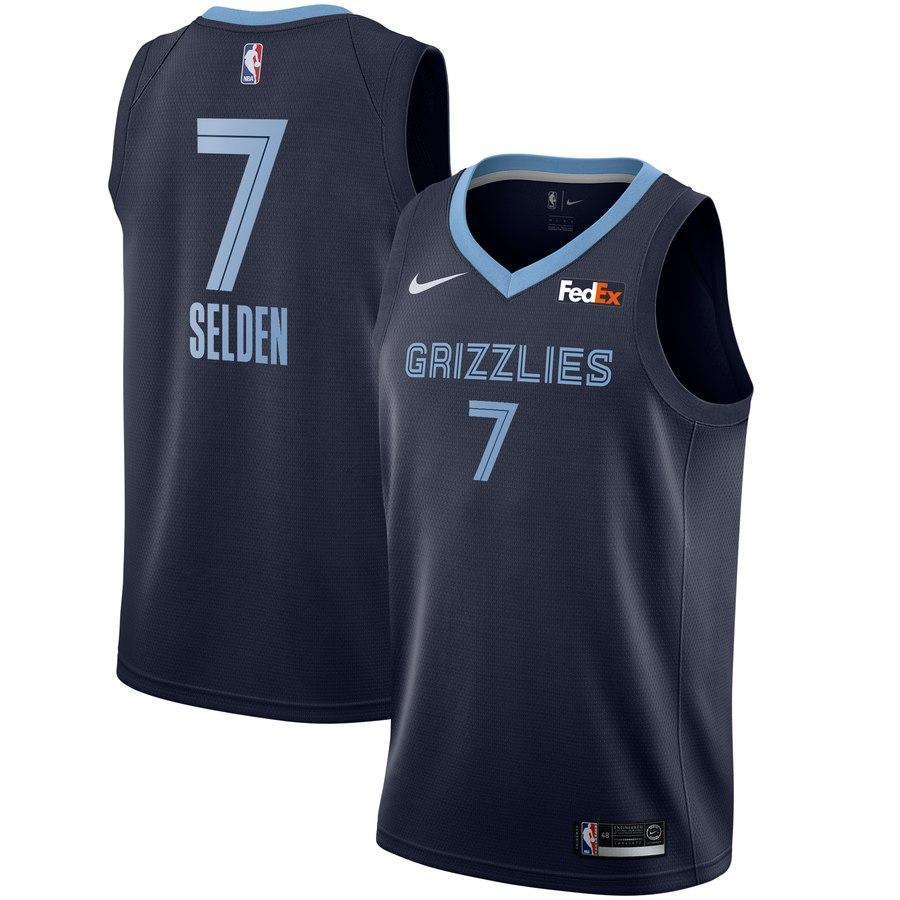Men's Nike Wayne Selden Memphis Grizzlies Swingman Sponsor Patch Jersey – Icon Edition  Navy