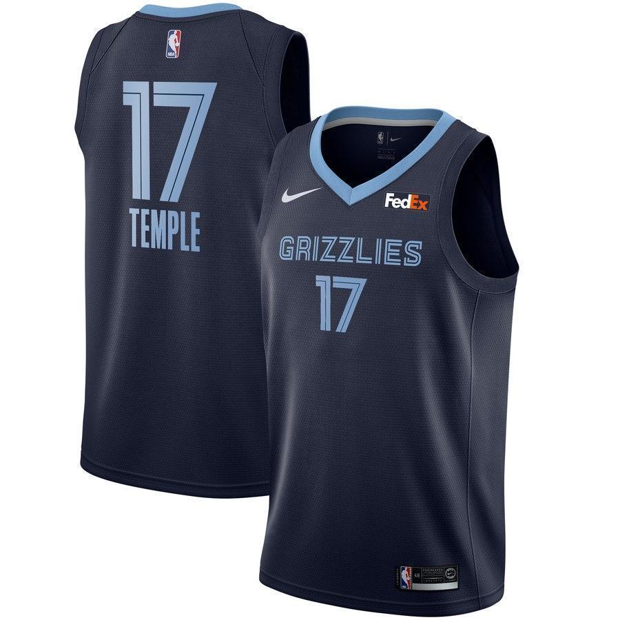 Men's Nike Garrett Temple Memphis Grizzlies Swingman Sponsor Patch Jersey – Icon Edition  Navy