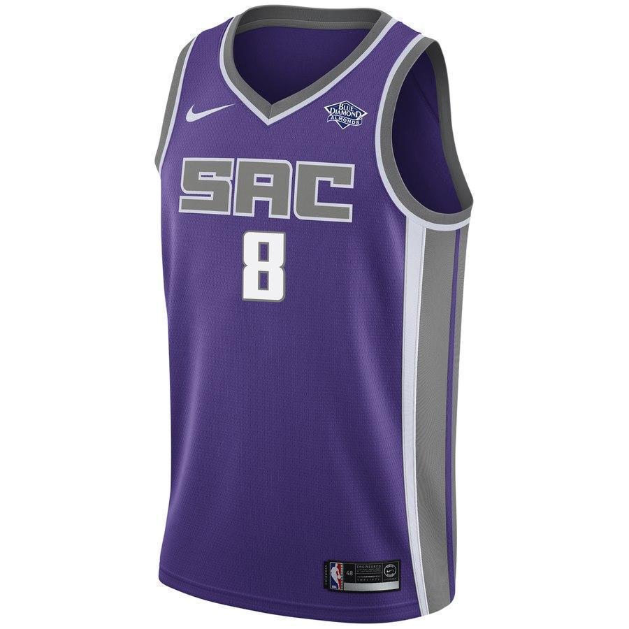 Men's Nike Bogdan Bogdanovic Purple Sacramento Kings Swingman Sponsor Patch Jersey  Icon Edition