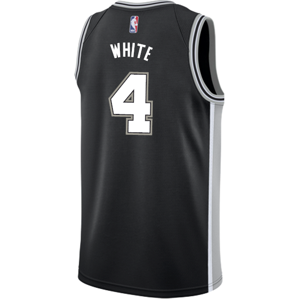 White San Antonio Spurs Men's Nike Custom Personalized Icon Swingman Jersey  Black