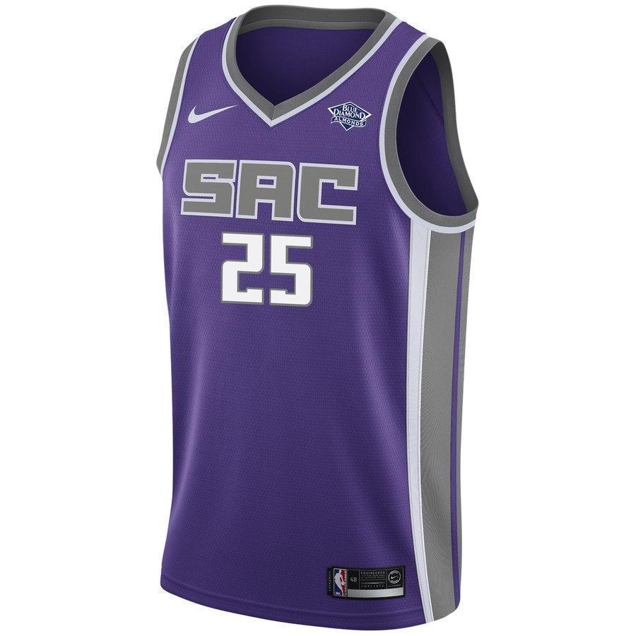Men's Nike Justin Jackson Purple Sacramento Kings Swingman Sponsor Patch Jersey  Icon Edition