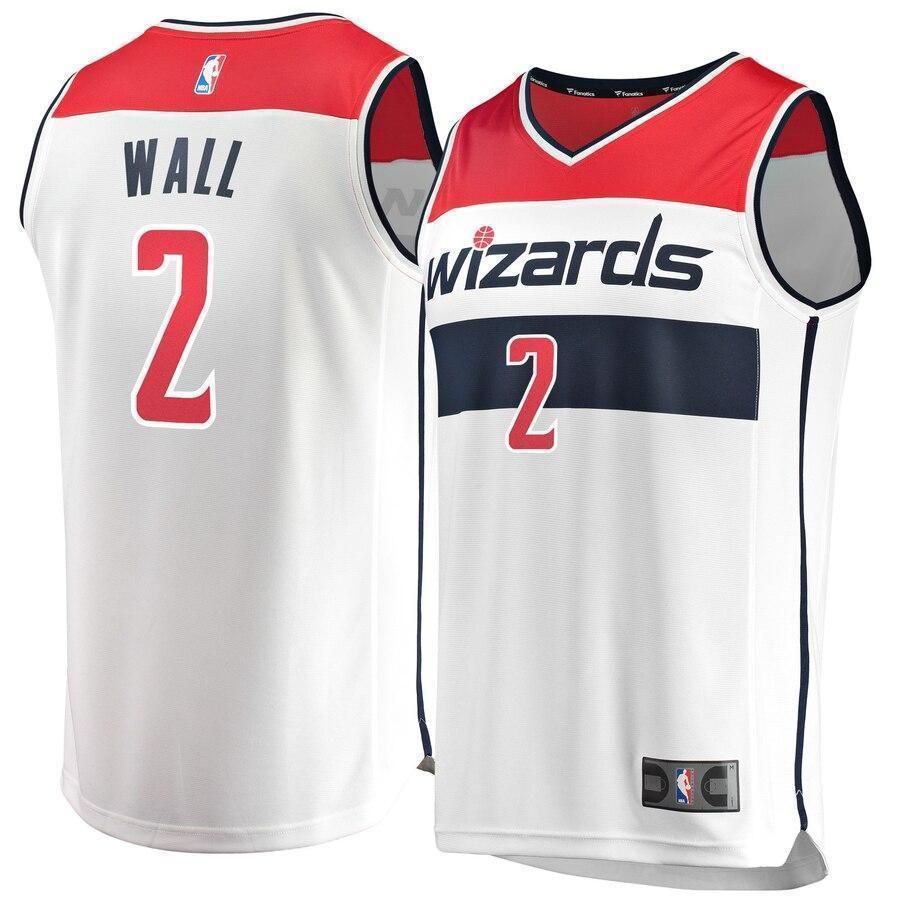 Youth Fanatics Branded John Wall White Washington Wizards Fast Break Replica Player Jersey  Association Edition  White