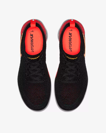 Nike Air Vapormax Flyknit 2 "Laser Orange" Black Shoes Sneakers Men Sale Size US 7, 8, 8.5, 9, 10, 11