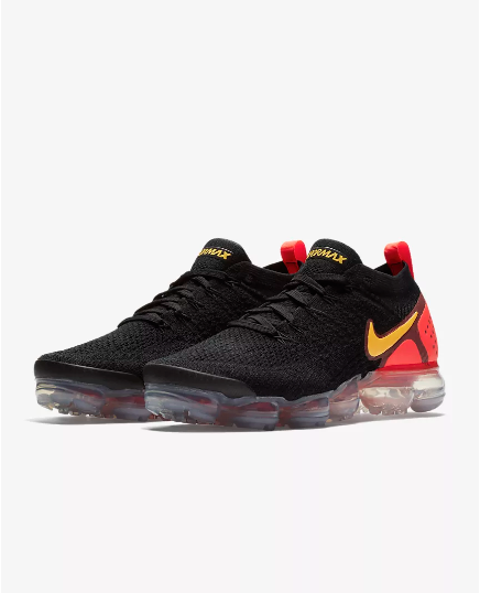 Nike Air Vapormax Flyknit 2 "Laser Orange" Black Shoes Sneakers Men Sale Size US 7, 8, 8.5, 9, 10, 11