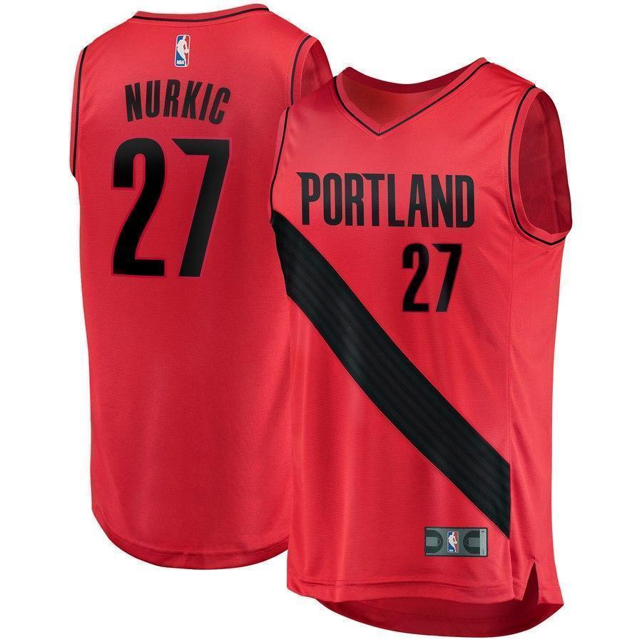 Jusuf Nurkic Black Portland Trail Blazers Fast Break Team Color Player Jersey  Statement Edition  Red