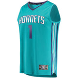 Men's Fanatics Branded Malik Monk Teal Charlotte Hornets Fast Break Replica Jersey  Icon Edition  Aqua