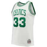Men's Mitchell & Ness Larry Bird White Boston Celtics  Hardwood Classics Swingman Jersey  White