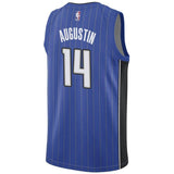 Men's Nike DJ Augustin Royal Orlando Magic Swingman Sponsor Patch Jersey  Icon Edition  Blue