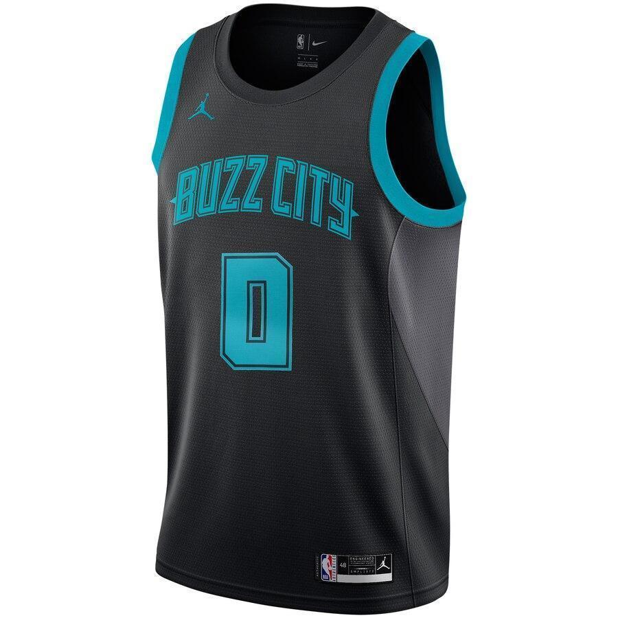 Men's Jordan Brand Miles Bridges Black Charlotte Hornets City Edition Swingman Jersey  Black