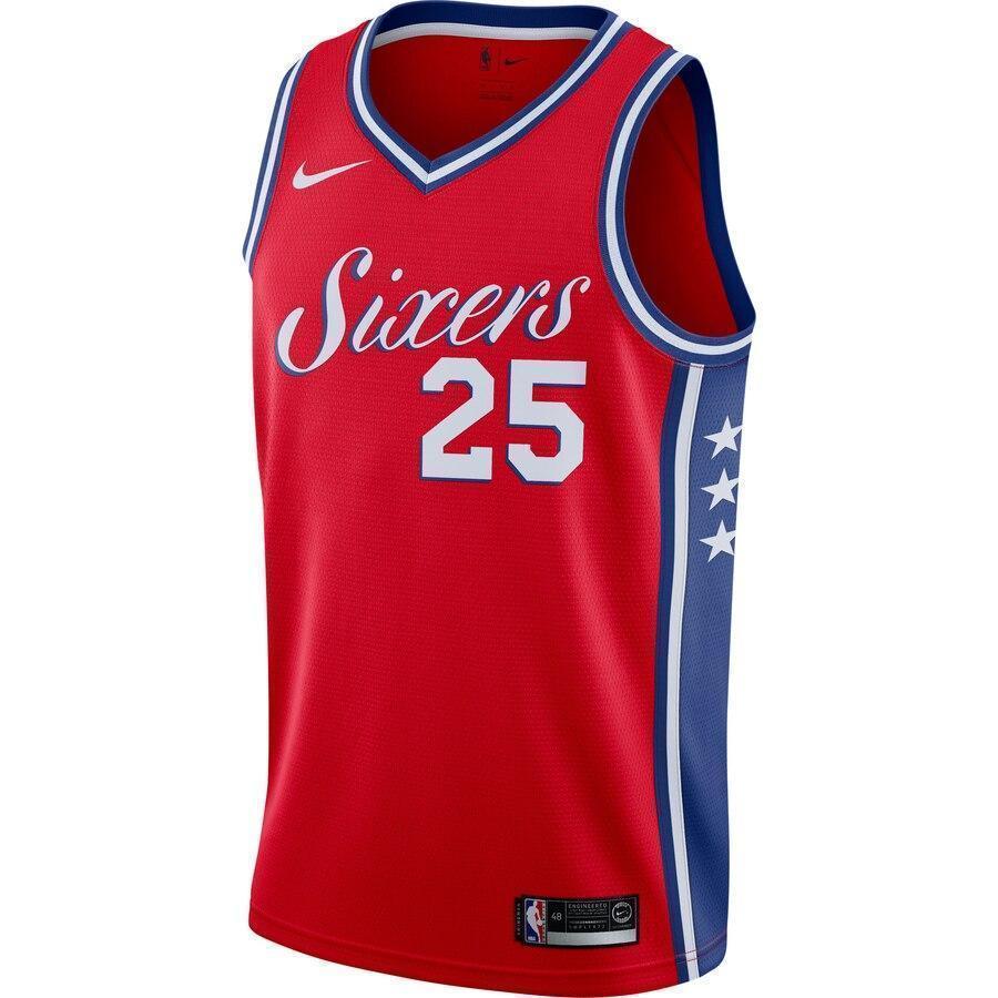 Men's Nike Ben Simmons Red Philadelphia 7ers Swingman Jersey  Statement Edition  Red