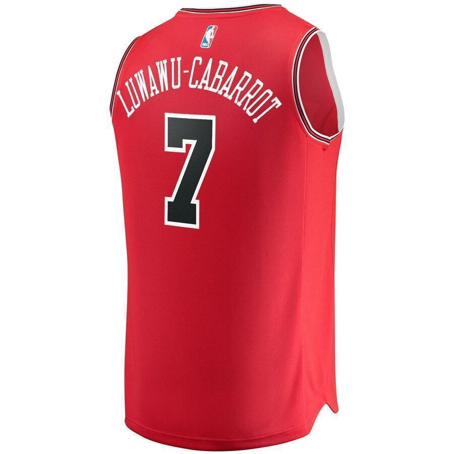 Youth Fanatics Branded Timothe LuwawuCabarrot Red Chicago Bulls Fast Break Replica Jersey  Icon Edition  Red