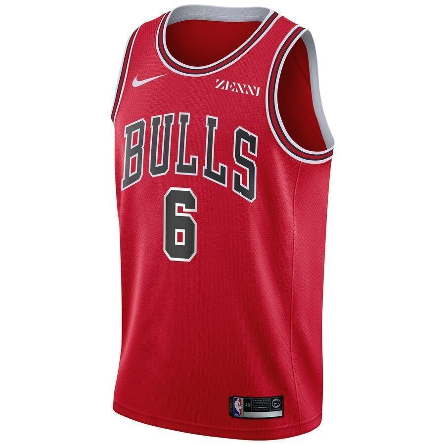 Men's Nike Cristiano Felicio Red Chicago Bulls Swingman Sponsor Patch Jersey – Icon Edition  Red