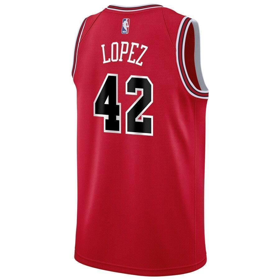 Men's Nike Robin Lopez Red Chicago Bulls Swingman Sponsor Patch Jersey – Icon Edition  Red
