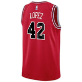 Men's Nike Robin Lopez Red Chicago Bulls Swingman Sponsor Patch Jersey – Icon Edition  Red