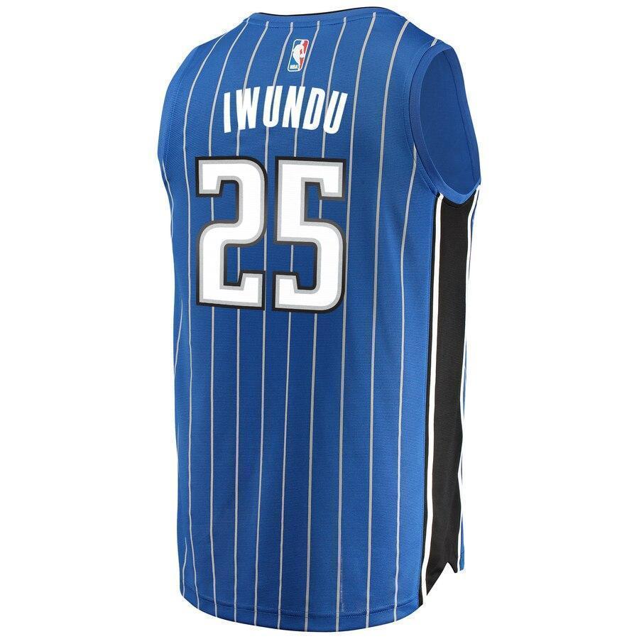 Men's Fanatics Branded Wesley Iwundu Blue Orlando Magic Fast Break Replica Player Jersey  Icon Edition  Blue