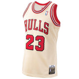 Men's Mitchell & Ness Michael Jordan Gold Chicago Bulls / Hardwood Classics Premium Gold Jersey  Pink