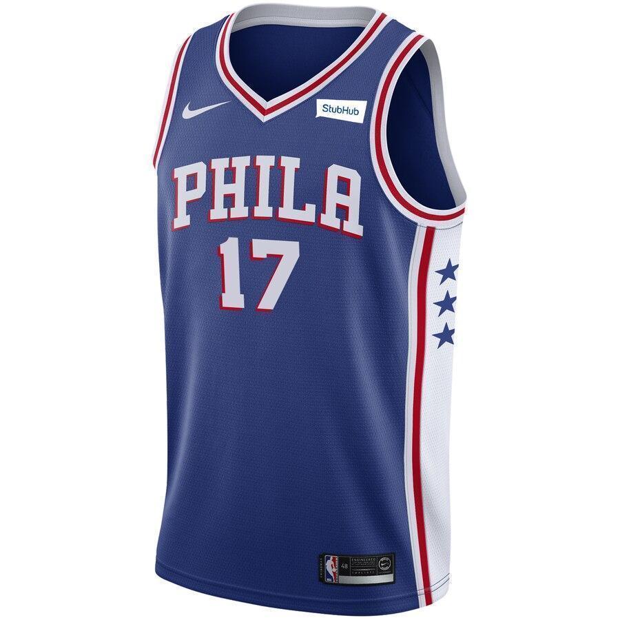 Men's Nike JJ Redick Royal Philadelphia 7ers Swingman Sponsor Patch Jersey  Icon Edition  Royal