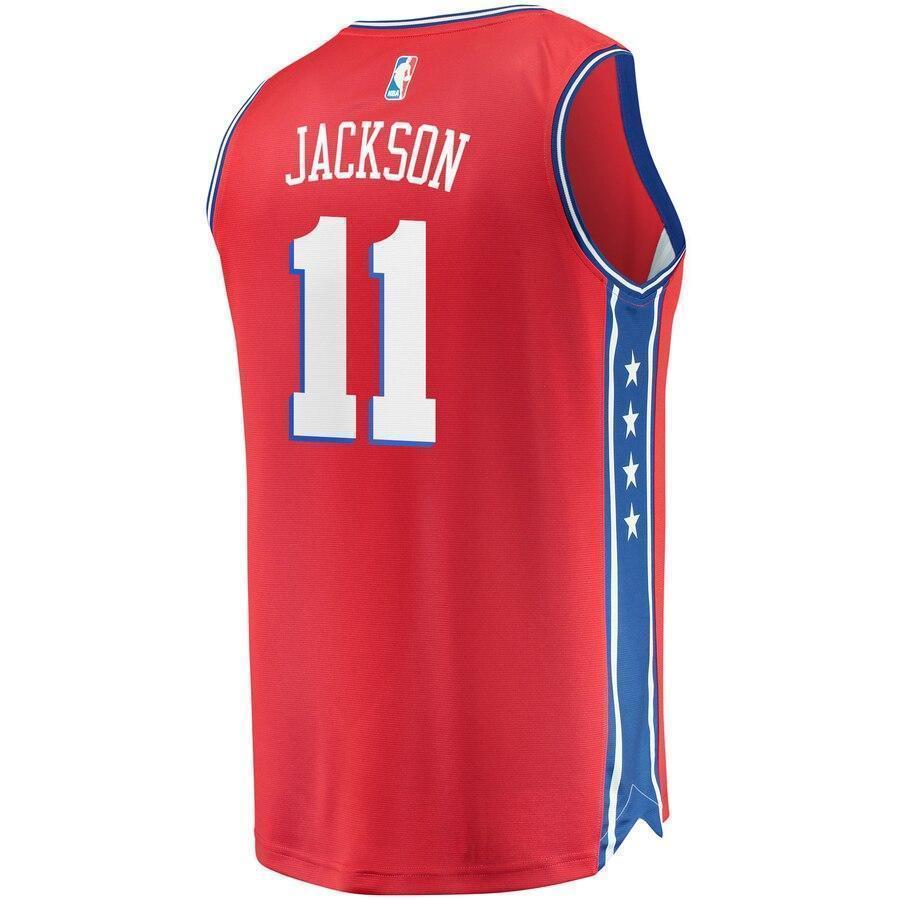 Men's Fanatics Branded Demetrius Jackson Red Philadelphia 7ers Fast Break Replica Player Jersey  Statement Edition  Red
