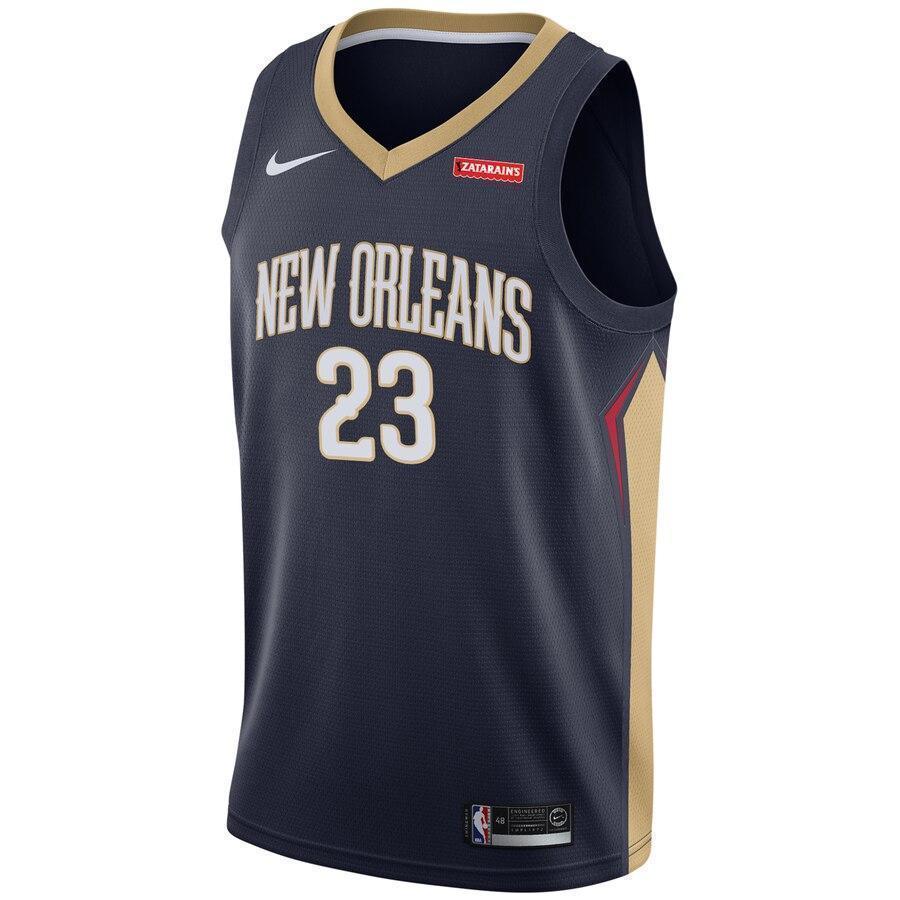 Men's Nike Anthony Davis Navy New Orleans Pelicans Swingman Sponsor Patch Jersey Navy